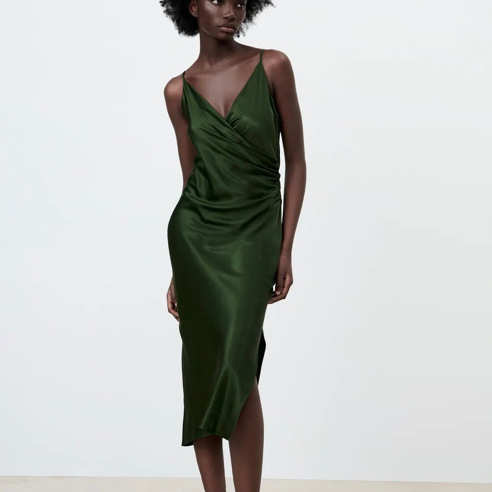 NWT Zara Lingerie Draped Midi Dress